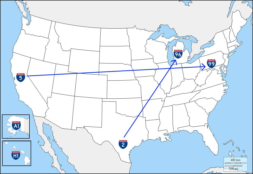 numérotation des interstates