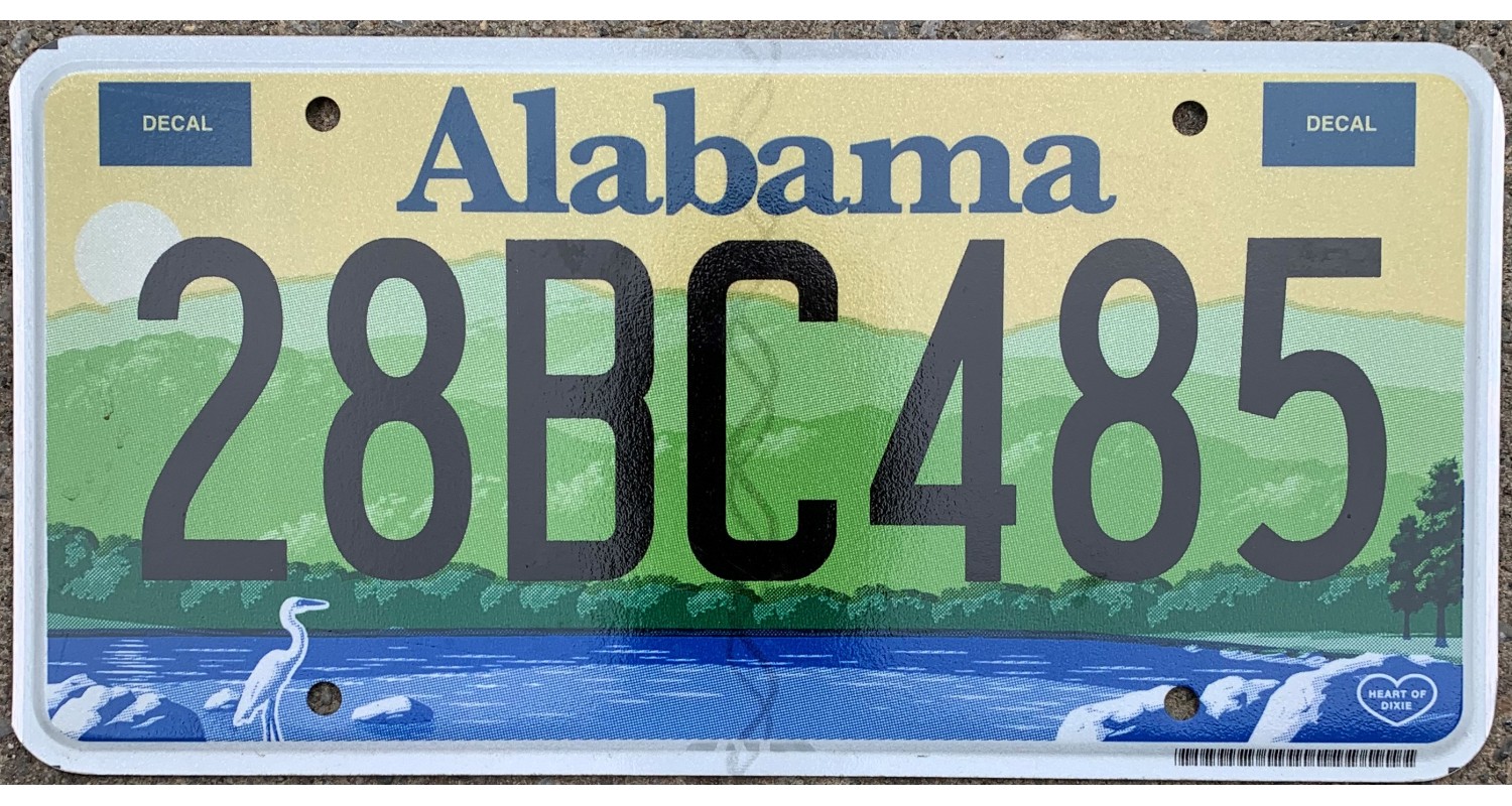 plaques d'immatriculation d'Alabama