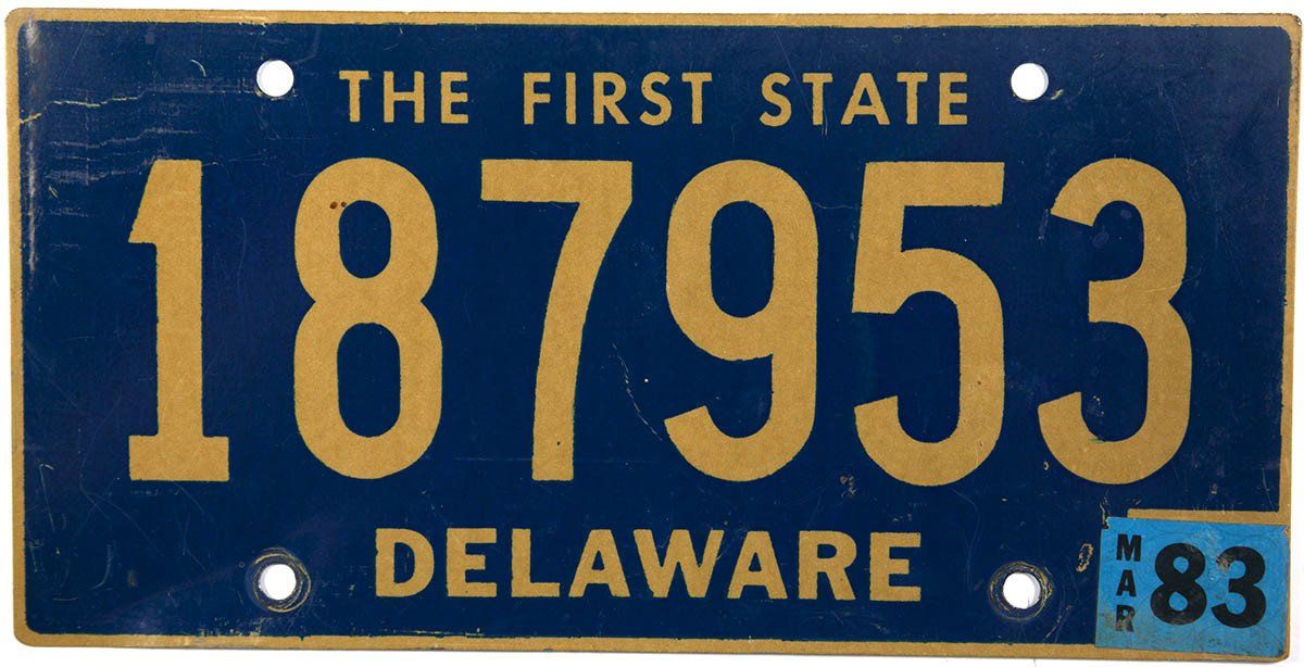 plaques d'immatriculation du Delaware