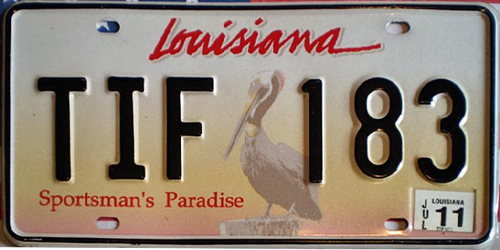 plaques d'immatriculation de Louisiane