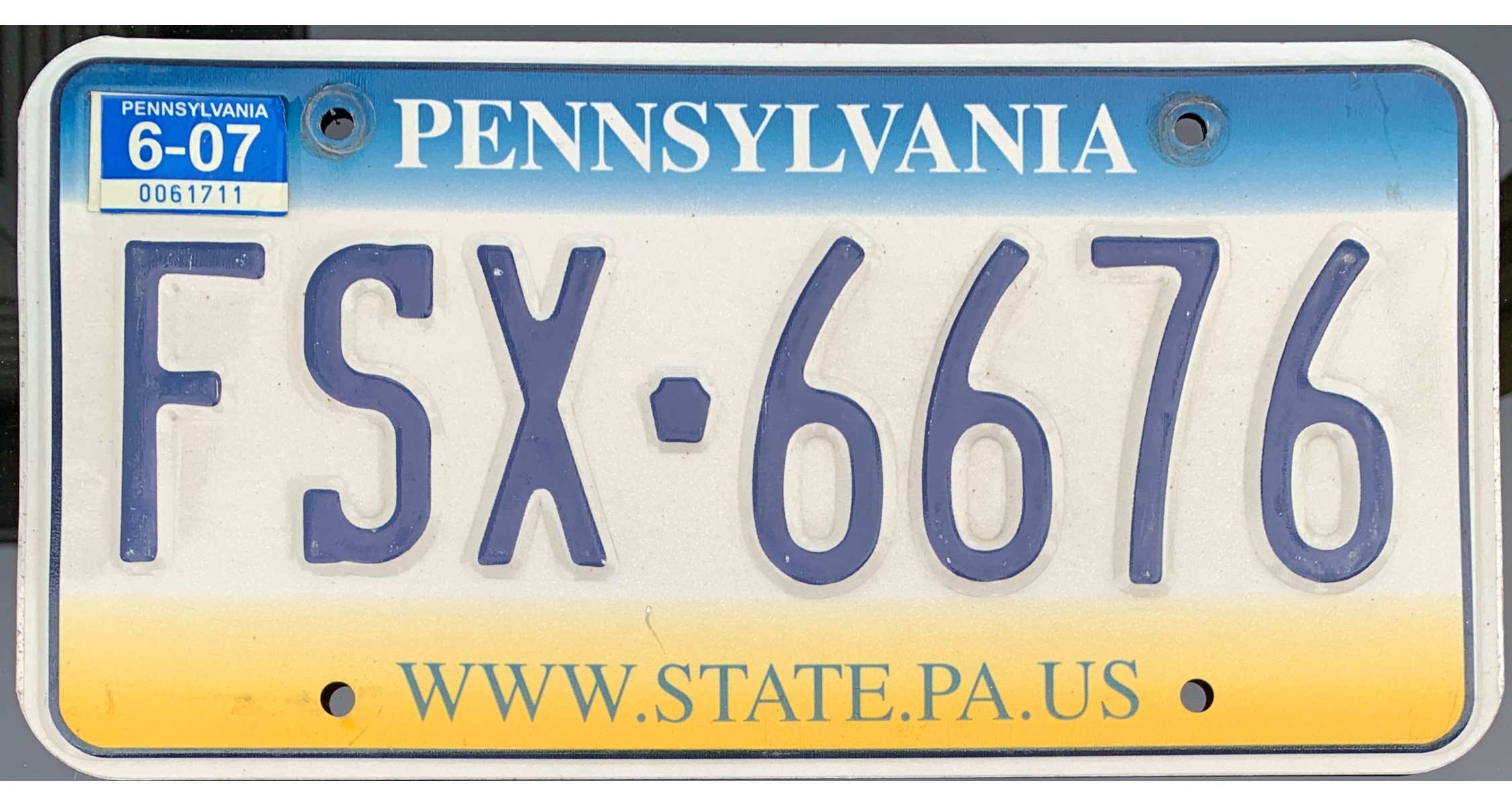 plaques d'immatriculation de Pennsylvanie