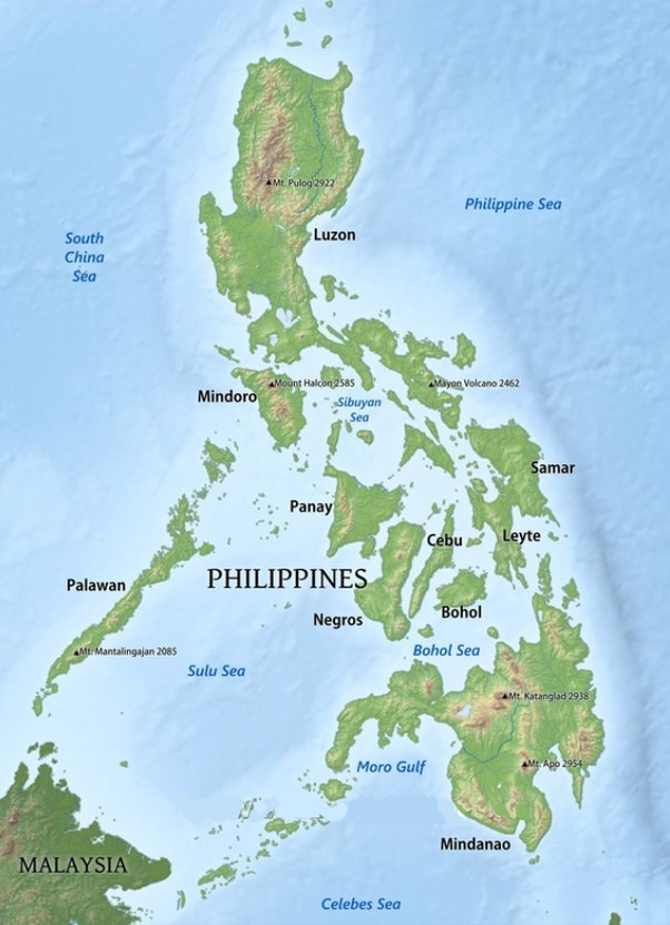map of the islands of the Philippines