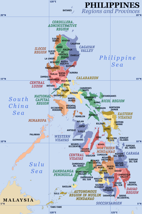 carte des provinces des Philippines