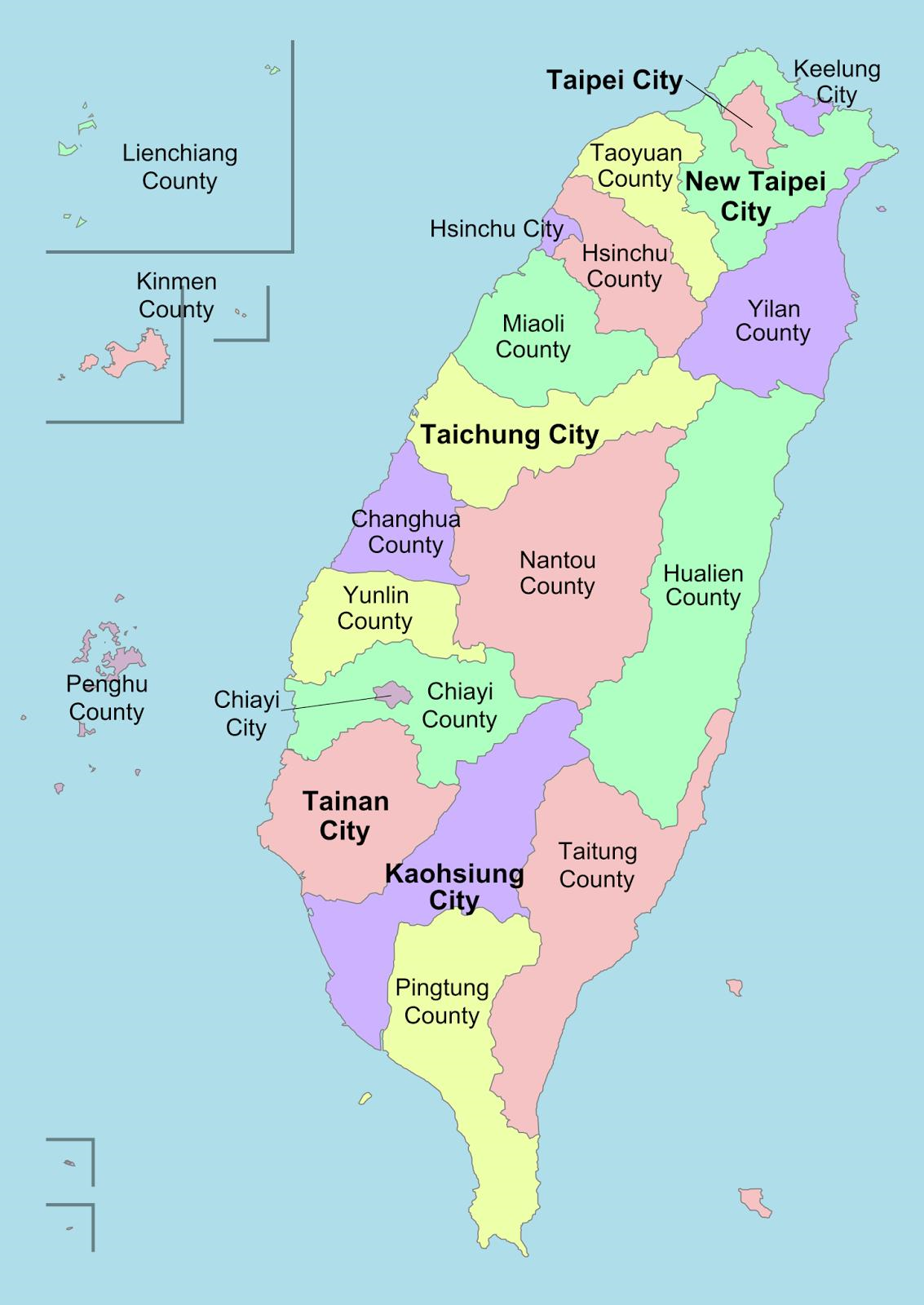 subdivision de Taïwan en comtés