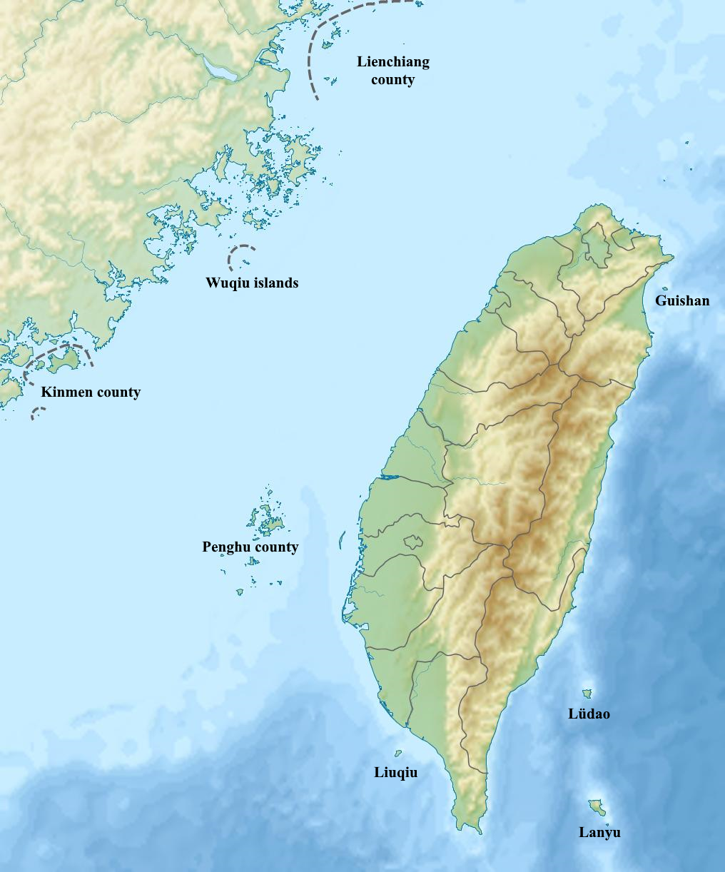 map of Taiwan islands