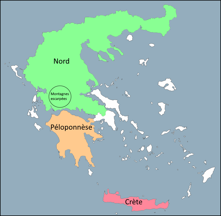 carte des paysage de Grèce