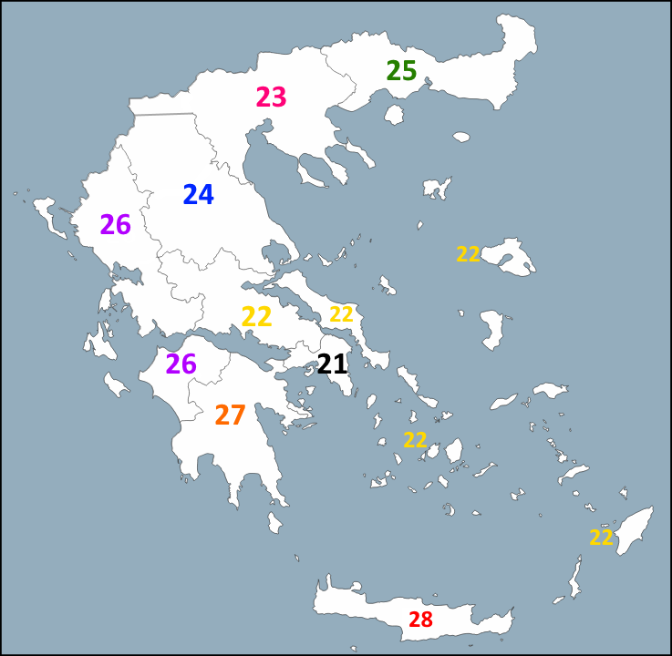 carte des numéros de téléphone en Grèce